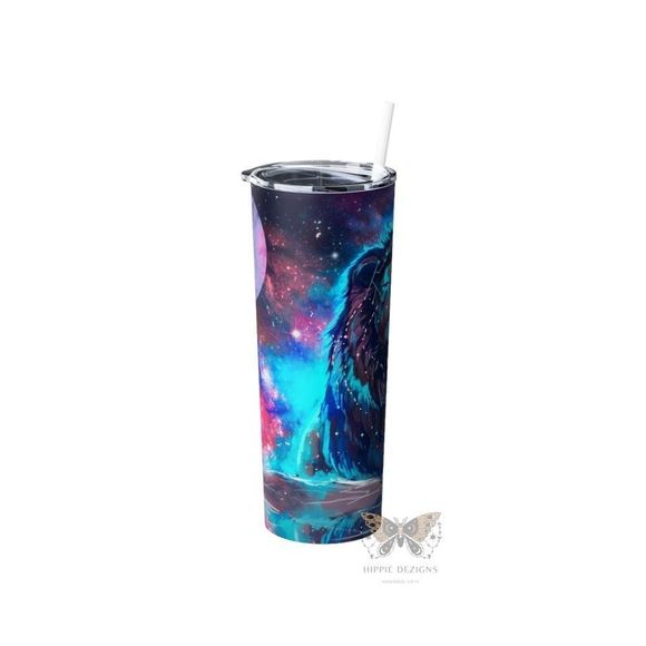 Majestic Lion 20oz Steel Tumbler With Lid & Straw - Picture 5 of 8